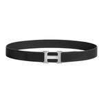 Кожаный ремень мужской черный 3.2 см HERMES - фото 2