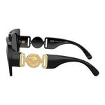 VERSACE Квадратные солнцезащитные очки серые, Black - фото 5
