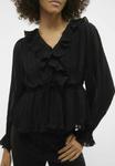 Блуза Vero Moda VMDORA FRILL PLEAT, Black - фото 4