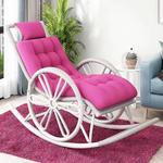 Кресло-качалка Kuchen с мягким матрасом и плетеными элементами "Колесо" - фото 7