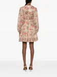 Мини-платье с цветочным принтом и оборками Zimmermann, зеленый - фото 3