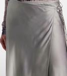 Юбка-халат из атласа Acne Studios, Multi Grey - фото 4