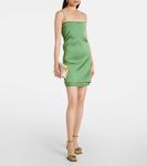 Элегантное сатиновое мини-платье Elica Jacquemus, Green 2 - фото 2