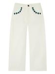 Джинсы с вышитыми карманами PUCCI Junior, белый - фото