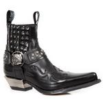 M.7950-S1 Ботильоны Western Goth Skull Stud New Rock, черный - фото