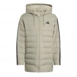 С AdiClub Essentials Climawarm 3 Stripes Light Down Hooded Parka Adidas, хаки - фото