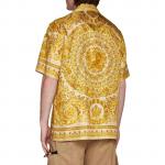Рубашка Short-Sleeved Barocco Printed Shirt VERSACE, желтый - фото 5