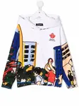 Худи с принтом Dsquared2 Kids, белый - фото