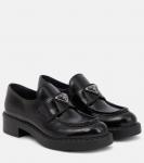 Кожаные лоферы на платформе Prada, черный - фото