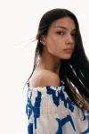 Платье с открытыми плечами H&M, белый - фото 3