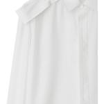 Шелковая рубашка с плечевой пуговицей Burberry, белый - фото 12