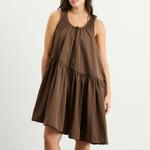 Мини-Платье Azelia из переработанной тафты Cecilie Bahnsen, Soil Brown - фото 2