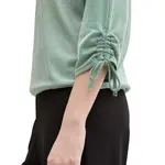 Футболка Tom Tailor Structured Stripe 3/4 sleeve, зеленый - фото 5