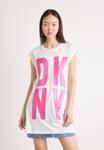 Платье DKNY EXPLODED LOGO TUNIC, White/Pink - фото