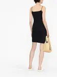 Платье мини с V-образным вырезом JIL SANDER, черный - фото 3