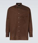 Оверсайз хлопковая рубашка Auralee, темно-коричневый - фото