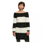 Платье Urban Classics Off Shoulder Feather long sleeve short, белый - фото