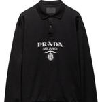 Футболка поло мужская черная PRADA - фото 7