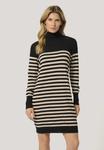 Платье Kaffe KAASTRID STRIPED ROLL-NECK , Black Feather Gray Mel Stripe/Black - фото