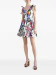 Платье мини с цветочным принтом DOLCE & GABBANA, белый - фото 2
