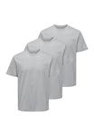 Базовая футболка 3 PACK Only & Sons, серый - фото
