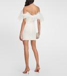 Мини-платье с отделкой из перьев Giuseppe di Morabito, Milk White - фото 3