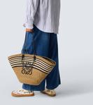 Сумка-тоут Paula's Ibiza Anagram Large Loewe, Dark Khaki/Black - фото 2