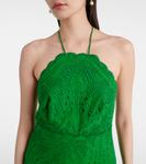 Вышитое хлопковое платье миди Farm Rio, зеленый - фото 4