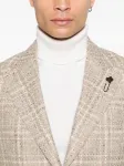 Клетчатый пиджак на двух пуговицах Lardini, нейтральный - фото 5