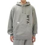 Худи с логотипом и эффектом меланжа WTAPS, серый - фото 4