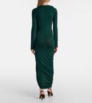 Платье миди из джерси со сборками Ferragamo, Moss - фото 3