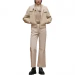 Кожаная куртка женская HERMES, белый - фото 2