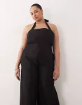 Черный комбинезон с воротником-бретелькой ASOS DESIGN Curve - фото 3