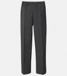 Вязаные полосатые прямые брюки Miu Miu, Grey - фото