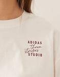 Длинный топ Adidas Performance Three Stripes Studios цвета «кремовый» - фото 2