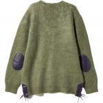 Кардиган с кожаной нашивкой Needles, зеленый - фото 4