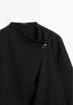 Блуза Massimo Dutti WITH CROSSOVER DETAIL AND BUTTON , Black - фото 9