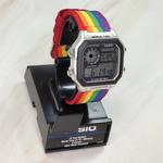 CASIO Часы Unisex YOUTH Black Watch, Black Block Stripes Rainbow - фото 11
