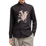 Рубашка с цветочным принтом EMPORIO ARMANI, черный - фото 4