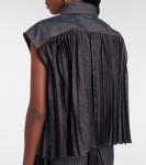 Джинсовая рубашка Sacai, индиго - фото 5