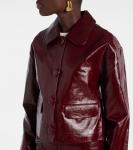 Кожаная куртка Self-Portrait, бордовый - фото 4