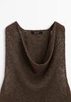 Джемпер Massimo Dutti SLEEVELESS HALTER NECK, Dark Brown - фото 10