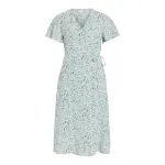 Платье Vila Lovie Wrap short sleeve midi, синий - фото 3