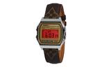 CASIO Часы Retrofit Series Electronic Movement Genuine Leather Strap Watch Unisex Gold Dial - фото