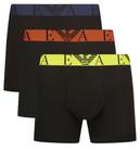 Боксеры мужские Emporio Armani с логотипом бренда 3 шт, черный - фото