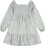 Платье Levi's для девочек с длинными рукавами и сборками, Blue Surf - фото 2