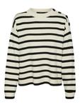 Тонкий вязаный свитер VERO MODA Sweater VMSaba, кремовый - фото