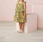 Желтое леопардовое платье для девочки Mudpie, желтый - фото