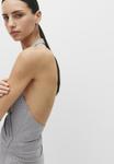 Топ PULL&BEAR RHINESTONE DRAPED HALTER , Grey - фото 4