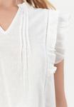 Блуза ONLY ONLRAINA V NECK RUFFLE, Cloud Dancer/Off-White - фото 6